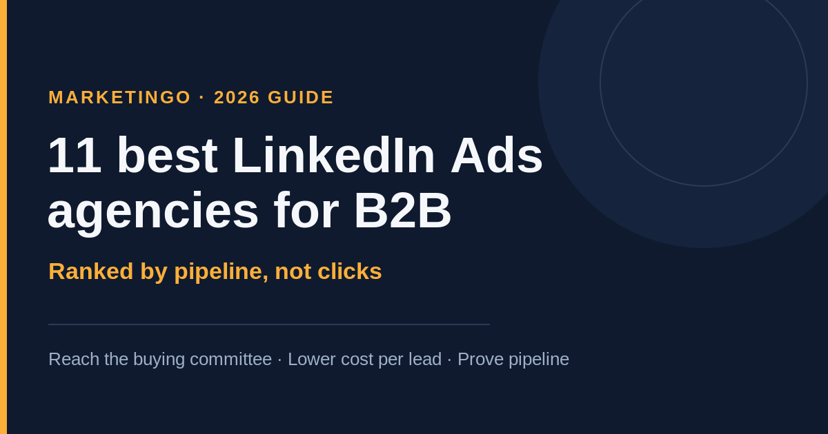 11 best LinkedIn Ads agencies for B2B, ranked by pipeline not clicks